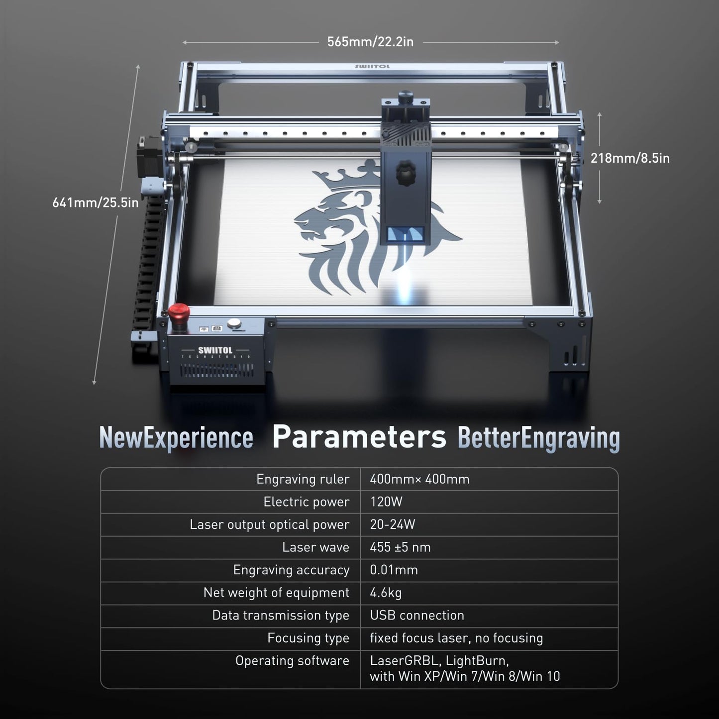 Laser Engraver 24W Laser Cutter High-Power 30000mm/min 0.01mm High Accuracy, CNC Laser Engraving Cutting Machine with Emergency Stop Button for Metal,Wood,Acrylic,Leather C24 Pro - WoodArtSupply