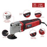 NEWONE Oscillating Tool 4 Amp Oscillating Multi-Tool Kit with 4° Oscillation Angle,6 Variable Speed with 5-piece Electric Multitool Blades & Box NEWONE
