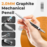 Nicpro Art Drawing Supplies Kit, Art Mechanical Pencil Set with 6 Metal Drafting Pencil 0.5 & 0.7 & 0.9 & 2mm, 100 Sheets 9 x 12'' Sketch Book, 20 Tube Lead Refills for Sketching Nicpro
