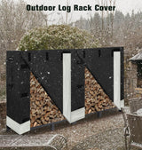 Artibear Firewood Rack Cover for 8FT Wood Rack, Indoor Outdoor Weatherproof Log Holder Rack Cover, Black (Frame not Include) Artibear