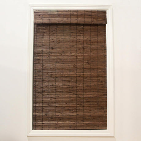 Radiance Cordless Bamboo Roman Shades for Windows - Flatstick Bamboo Blinds for Semi-Private Light Control - Easy to Lift & Fold Up Window Shades - Cocoa - 34 in. W x 64 in. L - (2216310E) Radiance