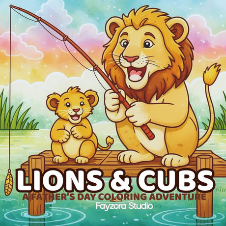 Lions & Cubs – A Father's Day Coloring Adventure: A Heartwarming Lion Coloring Book for Dad and Kids with 30 Bold & Beautiful Wildlife Designs to Celebrate a Father's Strength and Love Majosta