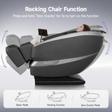 Real Relax Dual Core S Track Massage Chair,Full Body Recliner with Zero Gravity,Rocking Function,Back and Calf Heating,12 Auto Modes,Bluetooth,Foot Roller,Home or Office Use,Gray and Black Real Relax