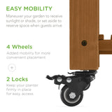 Best Choice Products Elevated 8 Pocket Herb Garden Bed, Mobile Raised Customizable Wood Planter for Herbs, Vegetables, Flowers w/Lockable Wheels, Storage Shelf, Drainage Holes - Acorn Brown Best Choice Products