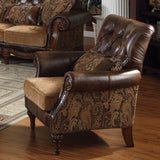 Brand 4-Piece Formal Living Room Set: Luxury Sofa, Loveseat, Single Chair and Coffee Table - Brown and Chenille Generic