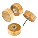 JewelrieShop Fake Plugs Wood Stud Earrings Fake Gauge Natural Wood Cheater Plugs Faux Gauges Earrings for Men Women (8-10mm, 17 Gauges) JEWELRIESHOP