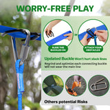 Ninja Obstacle Course for Kids Backyard - 10 Durable Obstacles and 60' Slackline - Outdoor Warrior Obstacle Playset Equipment with Gymnastic Ring, Rope Ladder, Ninja Wheel, Climbing Rope Swing Dripex