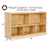 Tangkula Yellow 5-Cube Wooden Storage Bookcase - Stylish 2-Tier Display Shelf for Any Room Tangkula