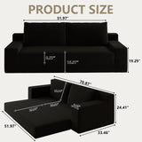 HZANHY 71" Loveseat Sofa, Corduroy Loveseats for Small Spaces, No Assembly Required Love Seat Couch for Living Room, Bedroom, Apartment, Black HZANHY