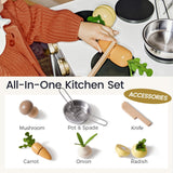 Tiny Land Play Kitchen, Kids Kitchen Playset, Toddler Kitchen with Cutting Food Set, Wooden Kitchen Sets for Kids, Best Gift for Girls and Boys Tiny Land