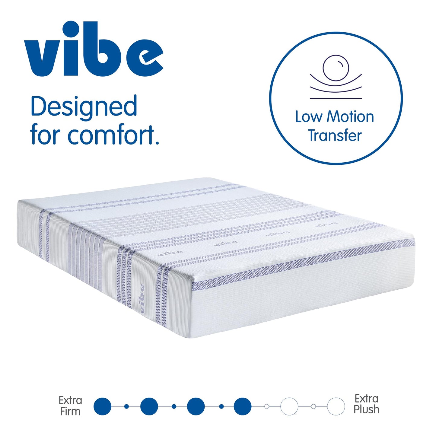 Vibe Gel Memory Foam Mattress, 12-Inch CertiPUR-US Certified Bed-in-a-Box, King, White