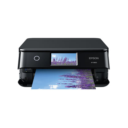 Epson Expression Photo XP-8800 Wireless Printer with 6-Color Claria Ink System, Borderless Printing up to 8.5" x 11", Fast 4" x 6" Photo Printing, 4.3" Color Touchscreen, Built-in Scanner and Copier