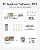 xTool P2S 55W CO2 Laser Cutter, Smart Desktop CO2 Laser Engraver and Cutter Machine, Dual Smart 16MP Cameras, 3D Curved Cylinder Engraving, Create with Wood and Metal Acrylic Glass Fabric Leather xTool