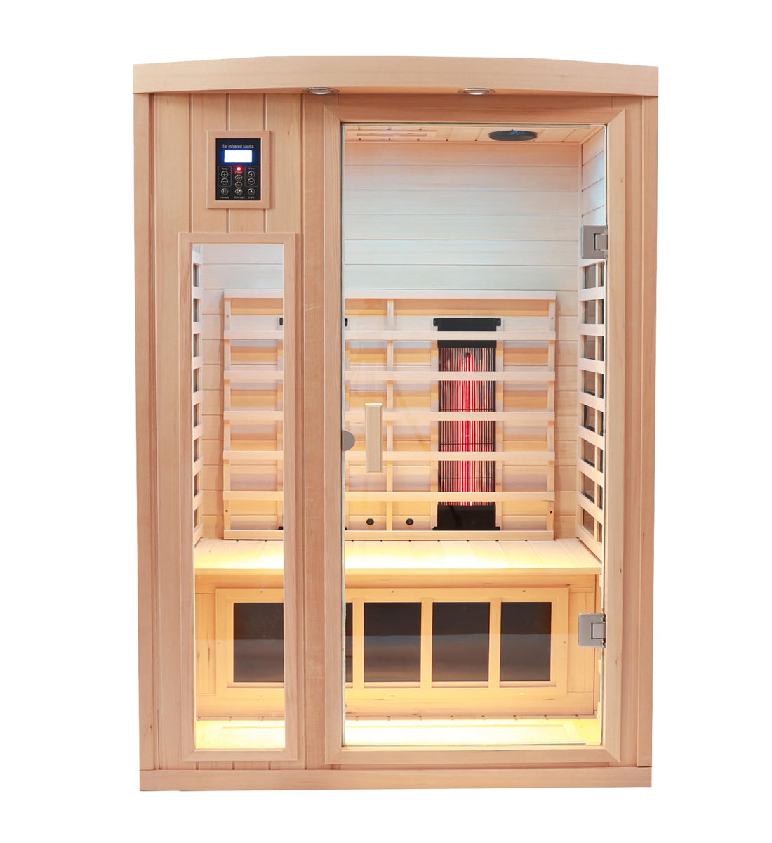 Kunsana Ceramic Infrared Sauna 2-Person Hemlock 2-in-1