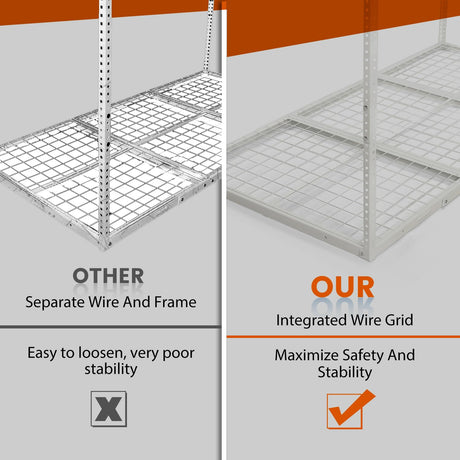 Kojem 3x6 Overhead Garage Storage Rack Adjustable Ceiling Garage Organization Shelf Ceiling Mounted Storage Racks White Kojem