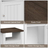 ChooChoo Farmhouse Nightstands Set of 2, Rustic Vintage End Side Table with Storage for Bedroom Living Room, White ChooChoo