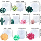EuTengHao Succulent Silicone Molds, 3D Flower Resin Mold for Candle Soap Cake Decoration Making, Plant Flower Wax Scented Candle Soap Silicone Molds (10Pcs) EuTengHao