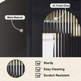 YILFANA 71” Tall Glass Cabinet, Display Case with Glass Doors and Lights, Metal Storage Cabinets, Hutch Cabinet with Adjustable Shelves, Storage Cabinets for Dining Room, Living Room,Kitchen, Black YILFANA