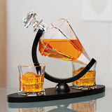Gifts for Men Dad, Diamond Whiskey Decanter Set with 2 Glasses & Wooden Stand, Christmas Gifts for Women Men, Anniversary Birthday Gifts for Him Husband, Unique Bourbon Gifts for Men, Cool Stuff YJGS