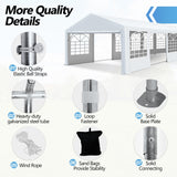 Outdoor Heavy Duty Party Tent Large Canopy Wedding Event Shelter Carport with Removable Sidewalls & 4 Sand Bags for Patio Outdoor Garden Events, White (20x40 FT) HOWSVN