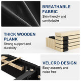 Queen Bed Frame with Headboard and Wingback, Velvet Upholstered Platform Bed, Mattress Foundation with Wooden Slat Support, No Box Spring Needed, Easy Assembly, Noise Free, Black Sismplly