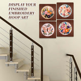 Wenqik 6 Pcs Wood Embroidery Hoop Frame Set 8 Inch Embroidery Hoops Wood Display Frame for Finished Cross Stitch or DIY Art Craft Sewing Ornaments (Without Hoops)(Square) Wenqik