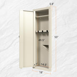 Zevemomo 53'' Tall Wall Safe, Gun Cabinets for Rifles and Shotguns with 2 Removable Shelves and Adjustable Gun Rack, in Wall Gun Safe between Studs for Gun, Money, Beige Zevemomo