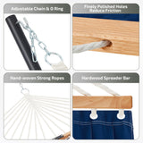 Homgava Two Person Hammock with Stand Heavy Duty, Outdoor Patio Hammock with Portable Steel Stand, Large Double Hammocks,480lbs Capacity.(Dark Blue) Homgava