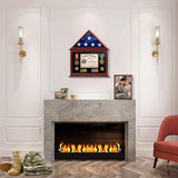 ASmileIndeep Flag Display Case Box for Folded 3'x5' American Veteran Flag Solid Wood Military Flag Certificate Shadow Box with Wall Mount Display ASmileIndeep