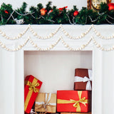 2 PCS Christmas Wooden Beads Garland,14.4Feet Natural Round Craft Bead Garland,Farmhouse Bead Garland for Boho Decorations,Christmas Tree Hanging Decorations Eerrhhaq