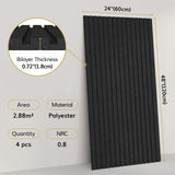 TONOR 4-Pack Bilayer Acoustic Panels Large Self-adhesive, 48” * 24” * 0.72” Adhesive Wall Panel, Large Soundproof Tiles for Echo Absorbtion, Acoustical Barrier of Polyester Fiber, Black TONOR