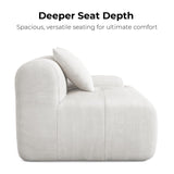 LIKIMIO 118" Modern L-Shaped Modular Sectional Sofa for Living Room, Corduroy Upholstery Beige, Oversized 3-Seater Couch with Deep Seat and Movable Ottoman – No Assembly LIKIMIO