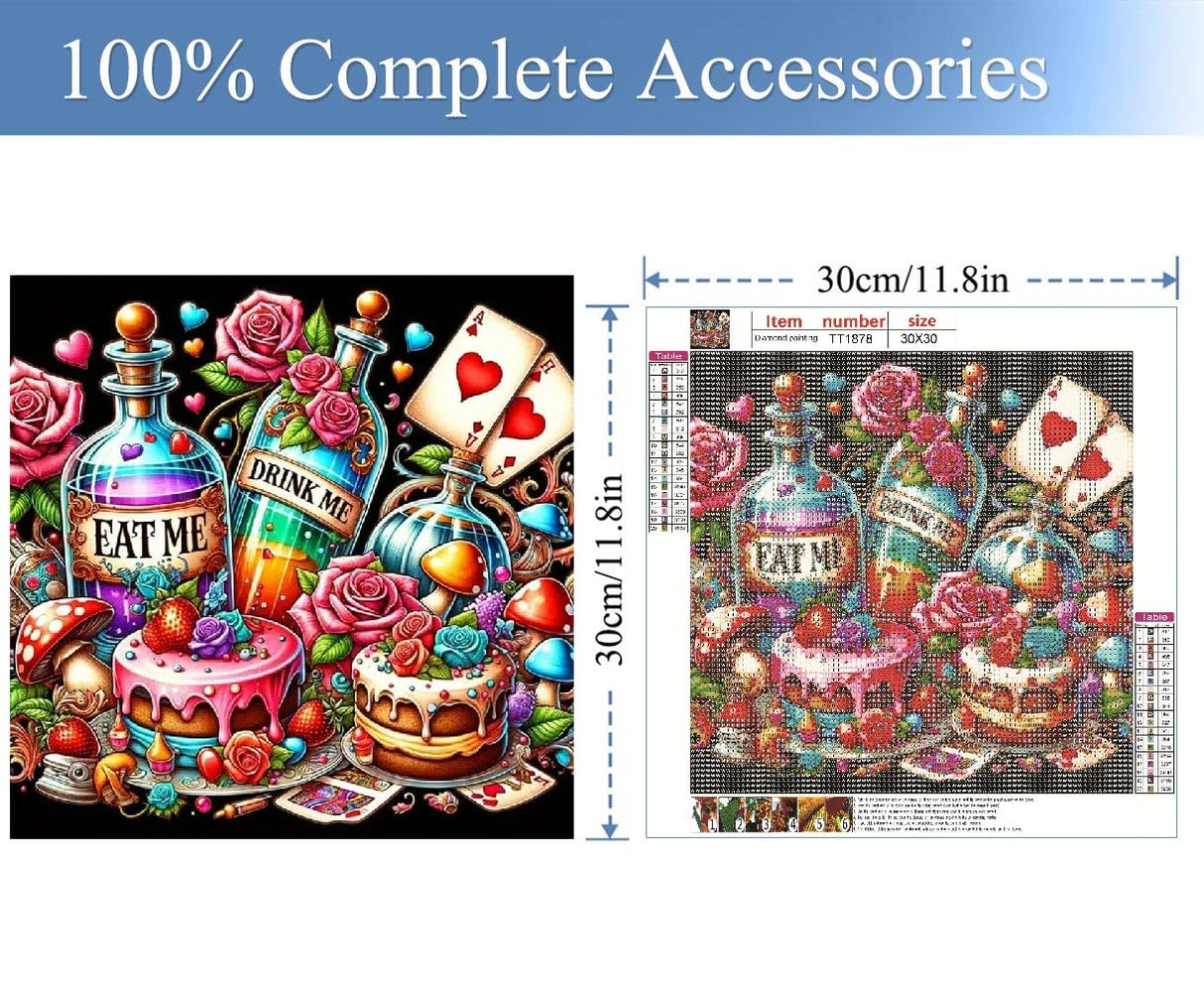 JFYHAB Christmas 5D Diamond Painting Kits for Adults Beginners,DIY Winter Cake Diamond Art,Full Round Drill Diamond Dot Gem Art Kits, Party Home Wall Decor 12x12 Inch JFYHAB