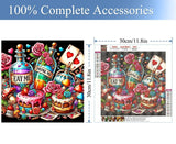 JFYHAB Christmas 5D Diamond Painting Kits for Adults Beginners,DIY Winter Cake Diamond Art,Full Round Drill Diamond Dot Gem Art Kits, Party Home Wall Decor 12x12 Inch JFYHAB