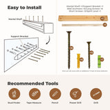 TECANA Fireplace Mantel 72 Inches - Rustic Floating Mantel Shelf - Solid Wood Mantel with Invisible Support Bracket - Wall Mantel Shelf for Farmhouse (72" L x 8" D x 5" H, Natural) TECANA