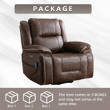 CANMOV Dual Motor Large Power Lift Recliner Chairs with Massage and Heat for Elderly Big People, Electric Faux Leather Recliner with Adjustable Headrest, 2 Concealed Cup Holders, USB Ports, Nut Brown CANMOV
