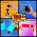 Magic Tricks Kit, 30 in 1 Magic Tricks for Kids Age 6 7 8 9 10 11 12, Magician Costume for Pretend Play with Magic Props & Instruction for Beginners, Christmas Halloween Birthday Gifts for Kids luluckck