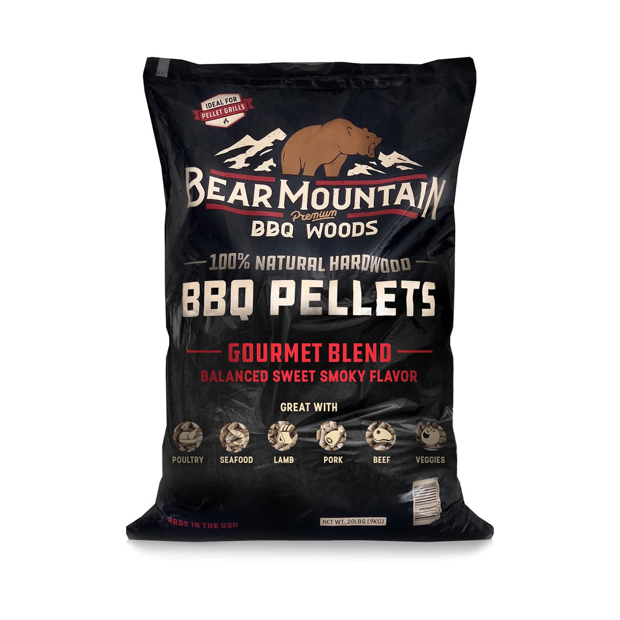 Bear Mountain 2-Pack Gourmet Blend Wood Pellets for Smoker, Grill & BBQ, 20 Lbs Bear Mountain Premium BBQ Woods