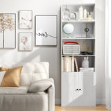 Giantex 71" Modern White Bookcase with Adjustable Storage and Anti-Tipping Features Giantex