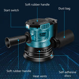 ZUYIYI 5 Inch Cordless Random Orbital Sander for Makita 18V Battery, 12000RPM Electric Orbital Sander 3 Various Speeds, Palm Sander w/20 Pcs Sandpapers for Woodworking, Sanding(Bare Tool) ZUYIYI