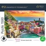 Trefl Romantic Sunset: Vernazza, Liguria, Italy 1500 Piece Jigsaw Puzzle Prime 33"x23" Thick Cardboard, Italy, Sunset, Creative Entertainment for Adults and Children from 12 Years Old Trefl