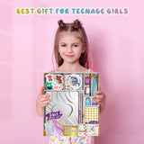 PERRYHOME DIY Journal Kit for Girls Ages 8-14, 2-Pack Journal Set for Tween & Teen Girls, Scrapbook & 100+Pcs Diary Supplies Set,DIY Stationery Set, Gifts for 8 9 10 11 12 13 14 Year Old Girl Birthday PERRYHOME