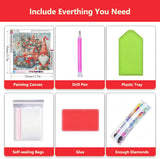 Christmas Truck Diamond Art Kits for Adults - Christmas Gnome Diamond Painting Kits for Adults, 5D Round Full Drill DIY Gem Art Paint by Diamonds 14x14 inch Axquilon