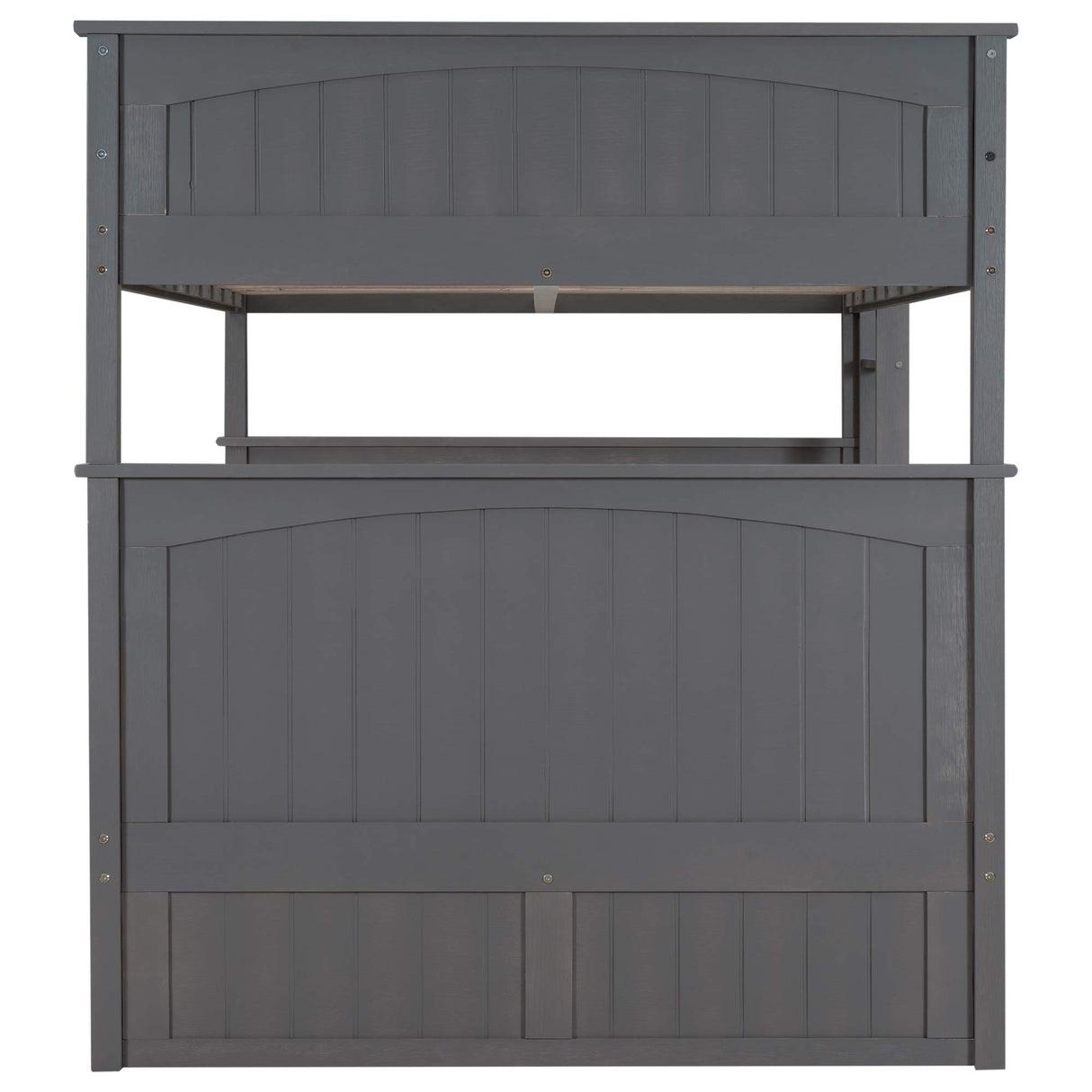 SOFTSEA Full Over Full Bunk Bed with Trundle Bedroom Furniture Solid Wood Bunk Beds Frame, Divided Into Two Separate Full Beds, Gray SOFTSEA