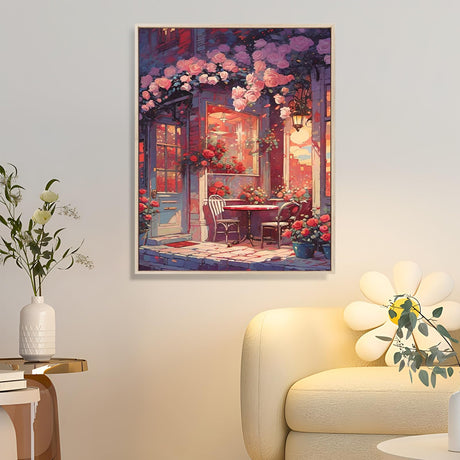Amphol Paint by Nubmers Kit for Adults, Acrylic Rose Shop Paint by Number Kits on Canvas, Watercolor Painting by Number Kit for Home Decor - 16"x20" Amphol