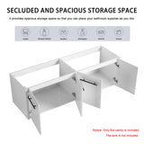 60" Bathroom Vanity without Sink, 60 Inch Floating Bathroom Vanity Cabinet, Wall Mounted Vanity without Top, Modern Bathroom Vanity with 4 Soft-Closing Doors, Large Bathroom Vanity Storage Cabinet HAALVDE