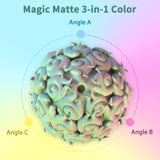 iSANMATE Matte Tri Colors PLA Filament 1.75mm, 3-in-1 Color Rainbow Filament, Coextrusion 3D Filament, Rapid Magic Color Change Filament 1.75mm, Dimensional Accuracy +/- 0.03 mm,Fluorite 1KG/Spool iSANMATE