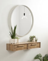 Kate and Laurel McCutcheon Floating Wood Storage Shelf, 18 x 12 x 6, Natural Wood, Decorative Transitional Floating Bedroom Nightstand with a Concealed Cubby Compartment Kate and Laurel