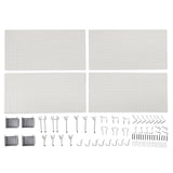 Amazon Basics Rectangular Metal Pegboard Kit for Wall Storage, Rust and Scratch Resistant, 48-Piece, Gray Amazon Basics
