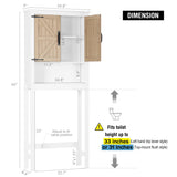 Spirich Over The Toilet Storage Cabinet, Farmhouse Over Toilet Bathroom Organizer with Wood Grain Barn Doors and Adjustable Shelves Spirich